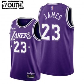 Maillot Basket Enfant Los Angeles Lakers LeBron James 23 Nike 2021-22 City Edition Throwback 60s Swingman